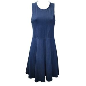 Hollister Navy Blue Skater Dress Open Back Keyhole Fit & Flare Mini M